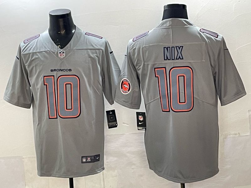 Men 2026 Denver Broncos #10 Nix grey Nike Limited NFL Jersey style 003->denver broncos->NFL Jersey